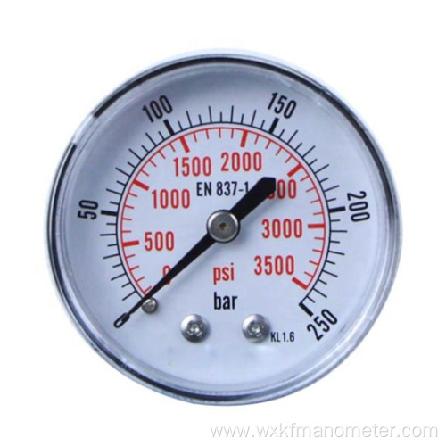 tube black steel case bottom connection pressure gauge